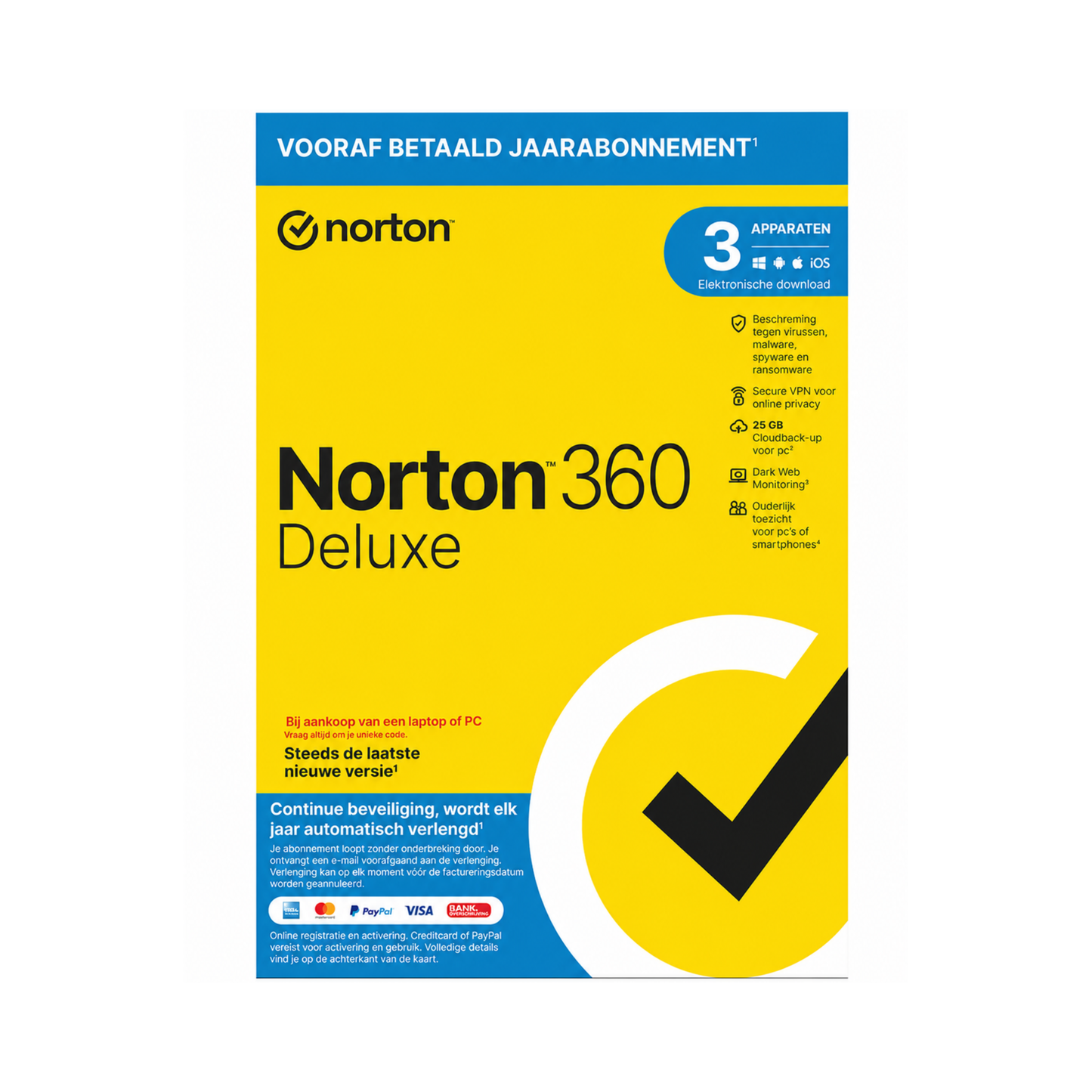 Norton 360 Deluxe antivirus voor 3 apparaten