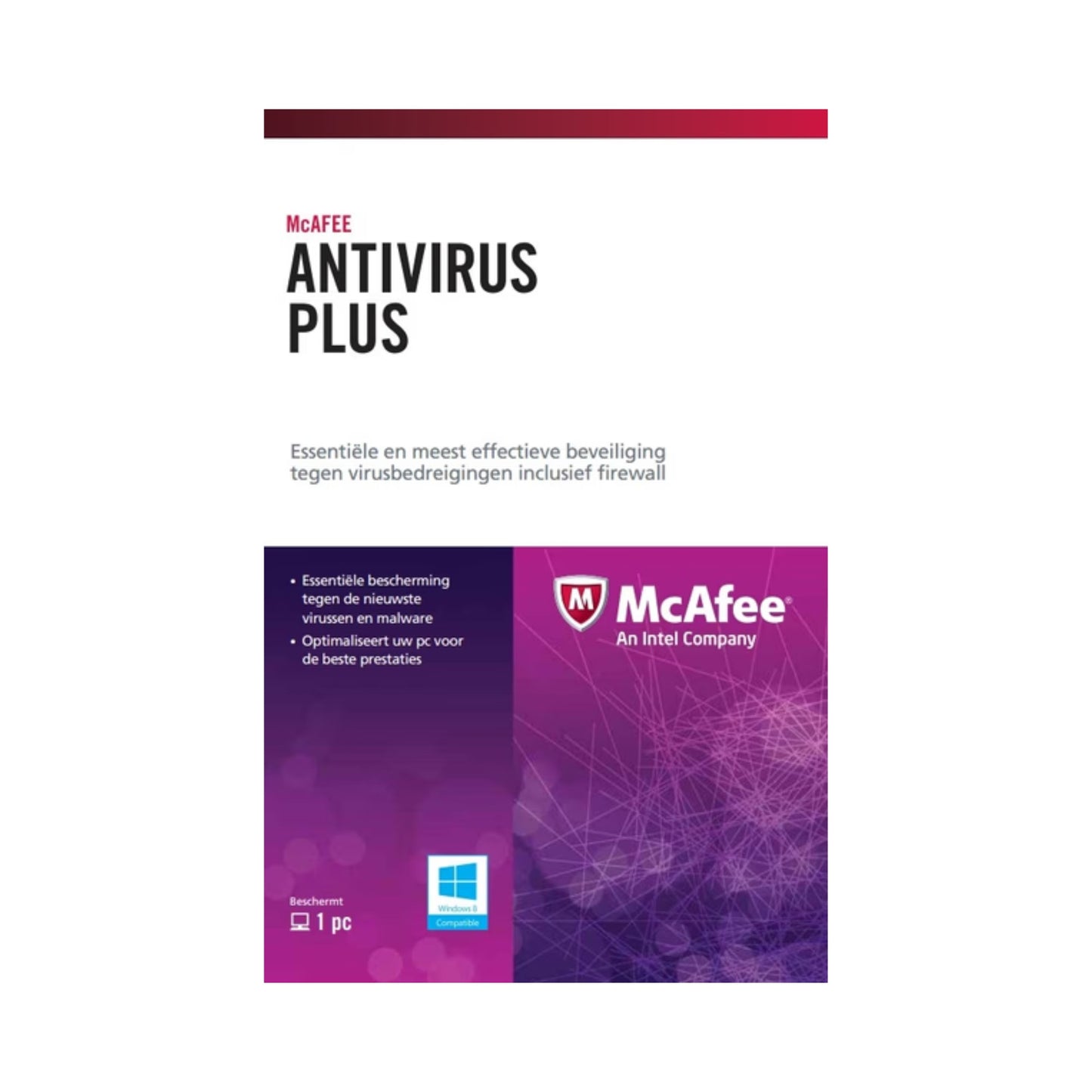 McAfee Antivirus Plus fysieke box voor 1 PC met originele licentie en antivirusbescherming inclusief firewall